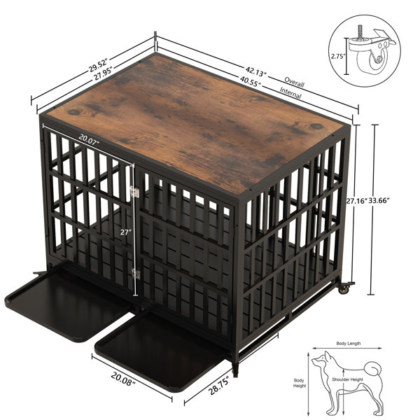 Tucker Murphy Pet™ Heavy Duty Dog Crate 42 Inch Dog Crate Furniture